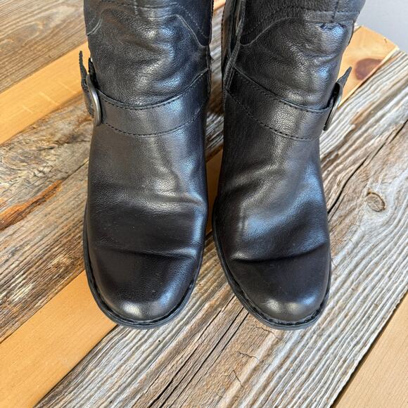 Womens Born black leather knee high boots - round toe  - W32003 - size 9.5 - Picture 4 of 10